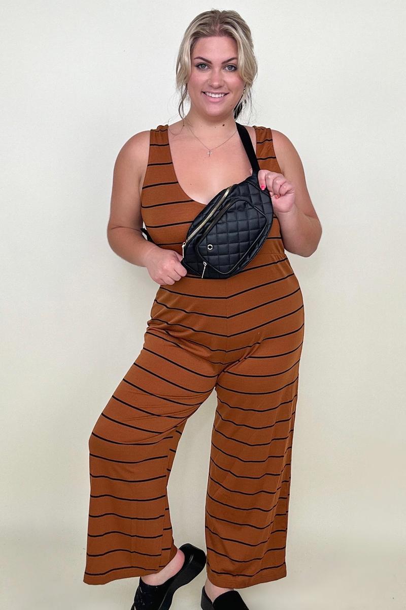 Striped Sleeveless Wide Leg Jumpsuit