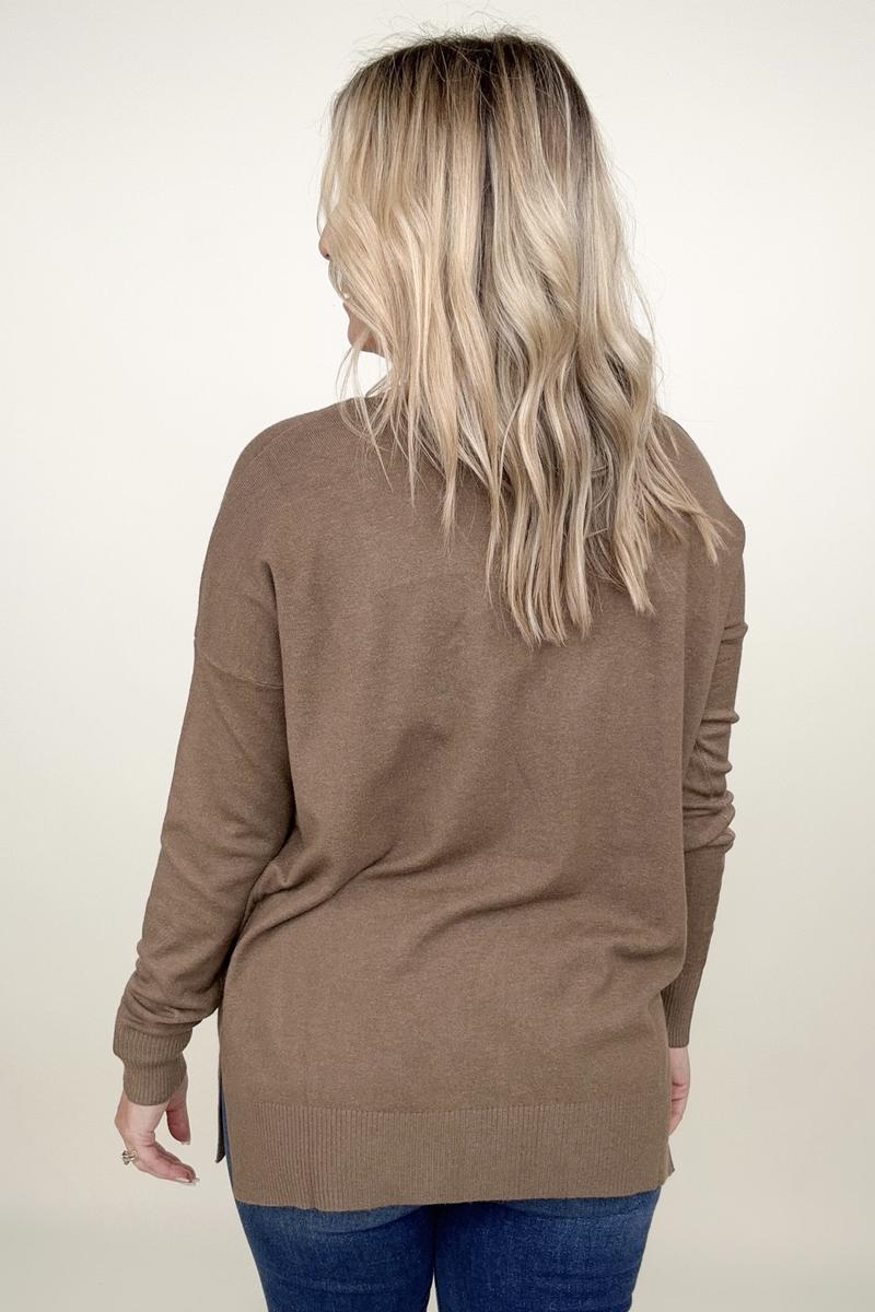 Front Seam Light Knit Sweater
