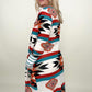 Multicolor Geometric Color Block Long Cardigan