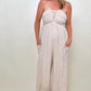 Sleeveless Halter Tie Back Woven Jumpsuit