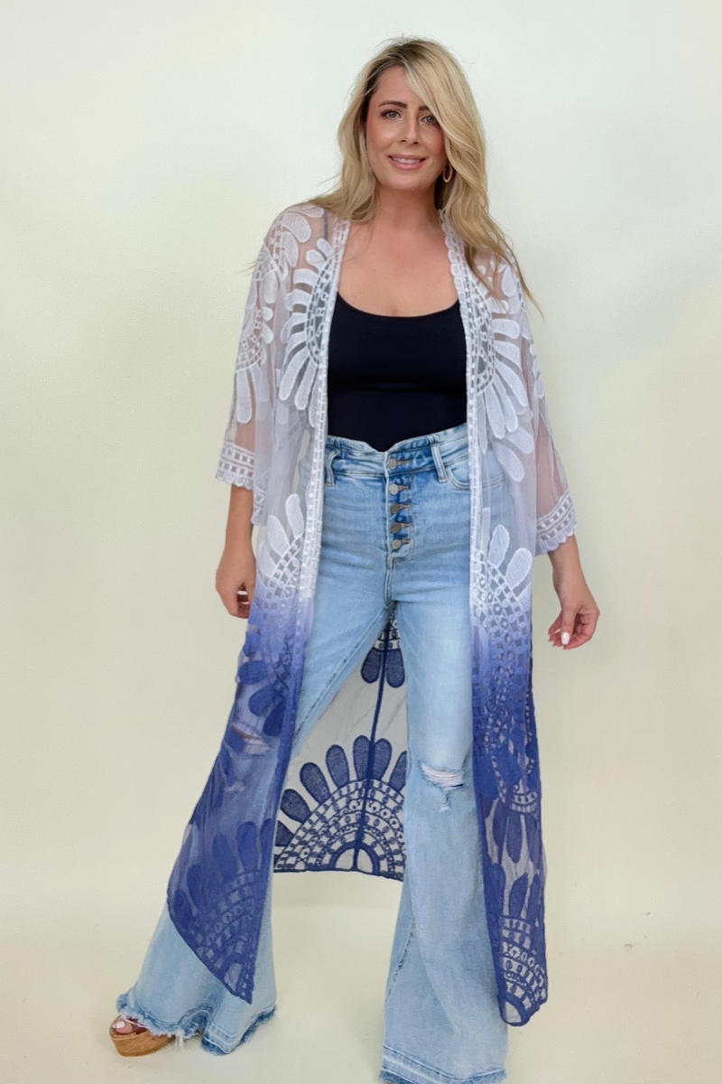 Ombre Bohemian Lace Kimono - Multiple colors