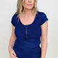 Baby Waffle Snap Button Cap Sleeve Top