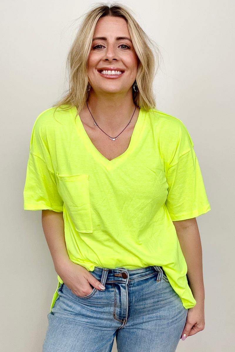 Raw Edge Boyfriend High-Low Hem Tee