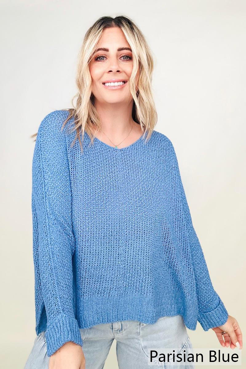 Round Neck Light Knit Fall Sweater