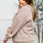 Zip Up Hoodie Sweat Jacket in Mocha