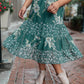 Zoe Floral Middi Skirt in Hunter Green