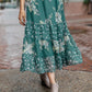 Zoe Floral Middi Skirt in Hunter Green