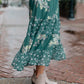 Zoe Floral Middi Skirt in Hunter Green