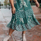 Zoe Floral Middi Skirt in Hunter Green