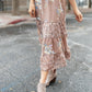 Zoe Floral Middi Skirt in Mocha