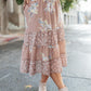 Zoe Floral Middi Skirt in Mocha