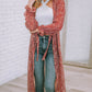 Leopard Tie Waist Flounce Sleeve Cover Up