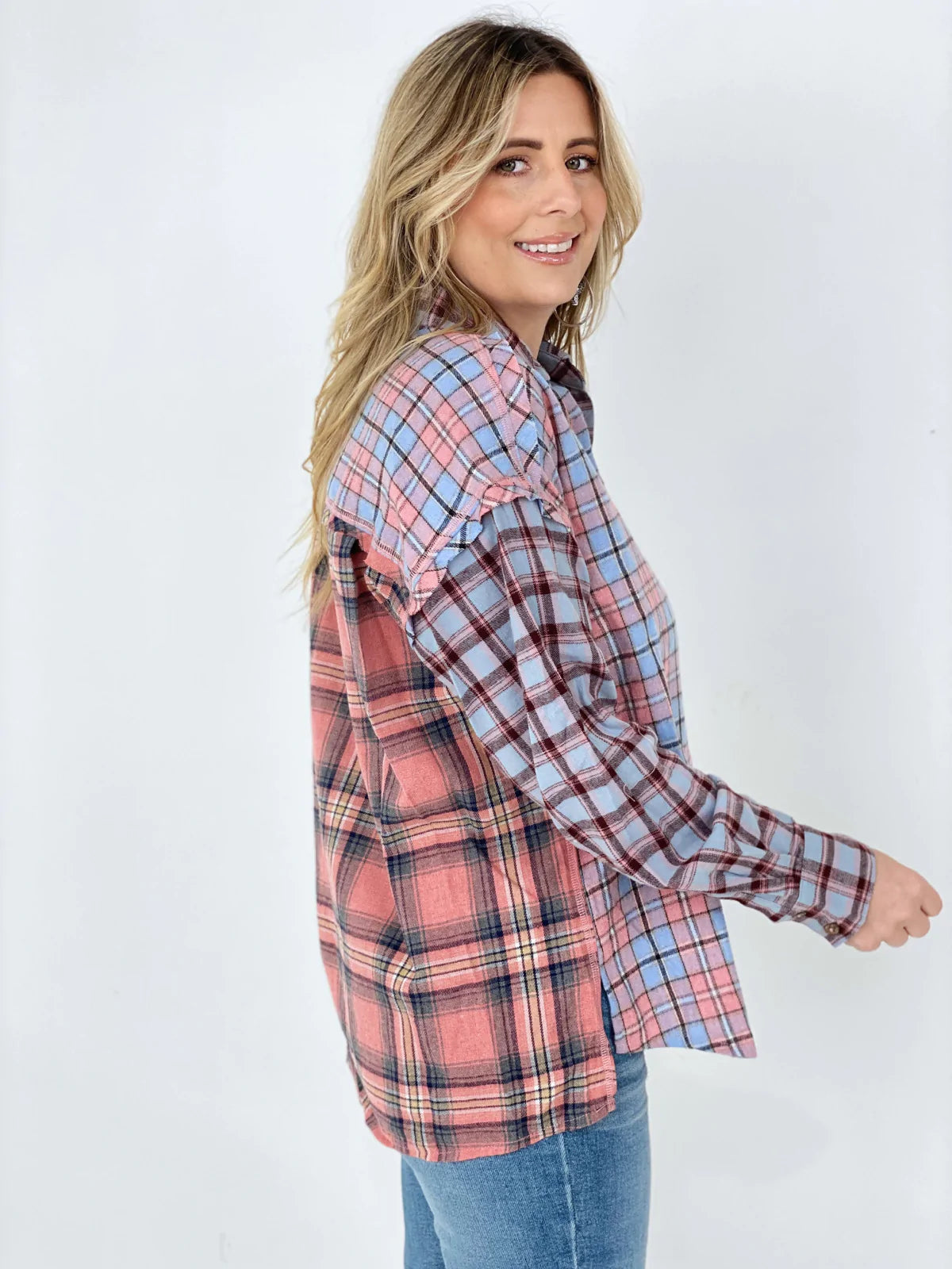 Mixed Plaid Shirt
