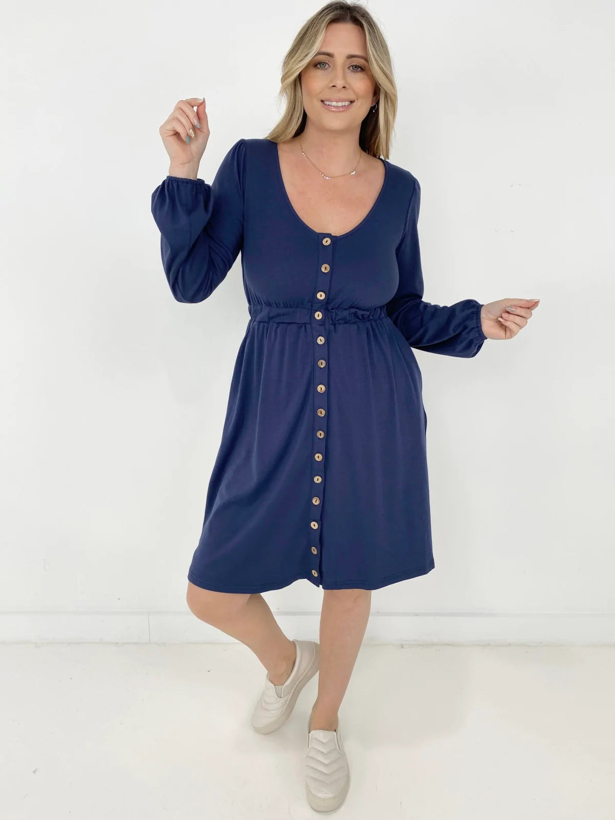 New Colors! Button Up Long Sleeve Dress (Only Ships to US)