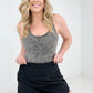 Zenana Acid Wash Racerback Tank Bodysuit