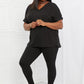 Self Love Brushed DTY Microfiber Lounge Set in Black
