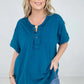 Raw Edge Short Sleeve Top
