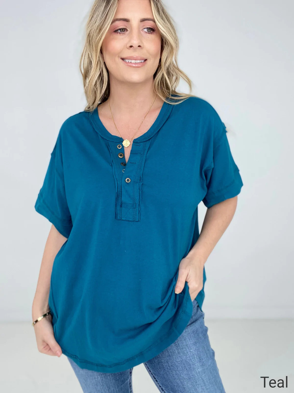 Raw Edge Short Sleeve Top