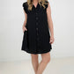 Button Down Mini Dress with Ruffle Sleeves