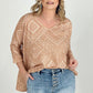 Aztec Print French Terry V Neck Top