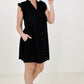 Button Down Mini Dress with Ruffle Sleeves