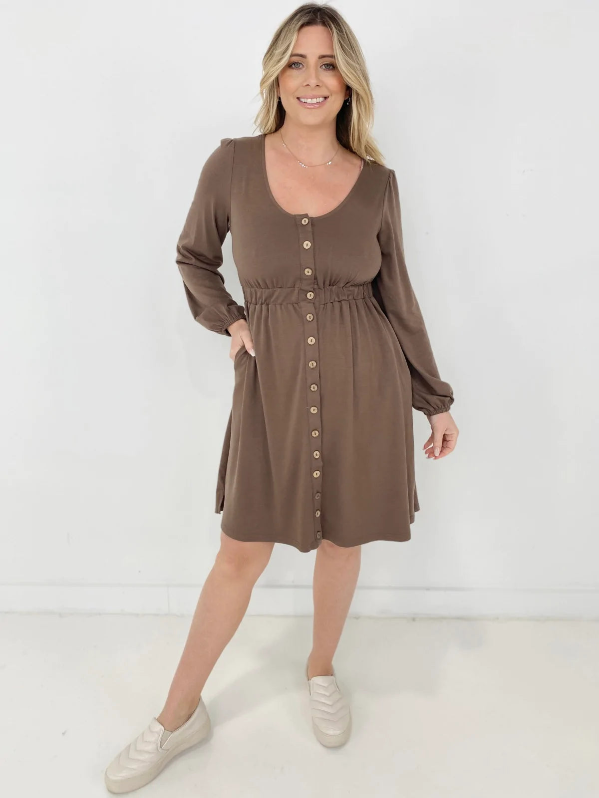 New Colors! Button Up Long Sleeve Dress (Only Ships to US)
