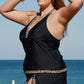 Plus Size Leopard Halter Neck Two-Piece Swimsuit