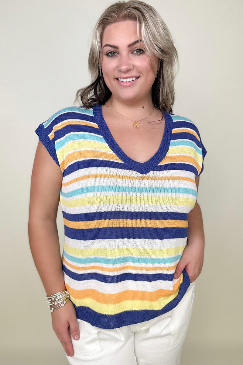 Simple Striped Relaxed Knit Sweater
