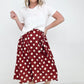 My Girl Polka Dot Pleated Midi Skirt