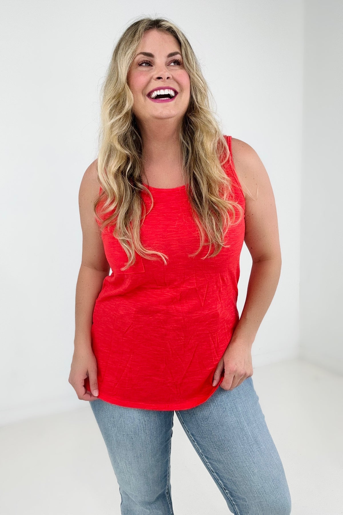Short Sleeve Solid Knit Tank Top