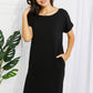 Zenana Chic in the City Full Size Rolled Short Sleeve Dress
