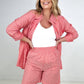 Zenana Striped Button Down Long Sleeve Shirt and Shorts Set