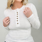 "Addy" Lace Trim Long Sleeve Button Up Henley Top