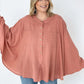 Textured Cotton Linen Oversized Top