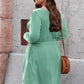 Plus Size Button Front Long Sleeve Dress - (Gray, Pink, Black and Green)