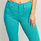 YMI Hyper-Stretch Mid-Rise Skinnies in Sea Green