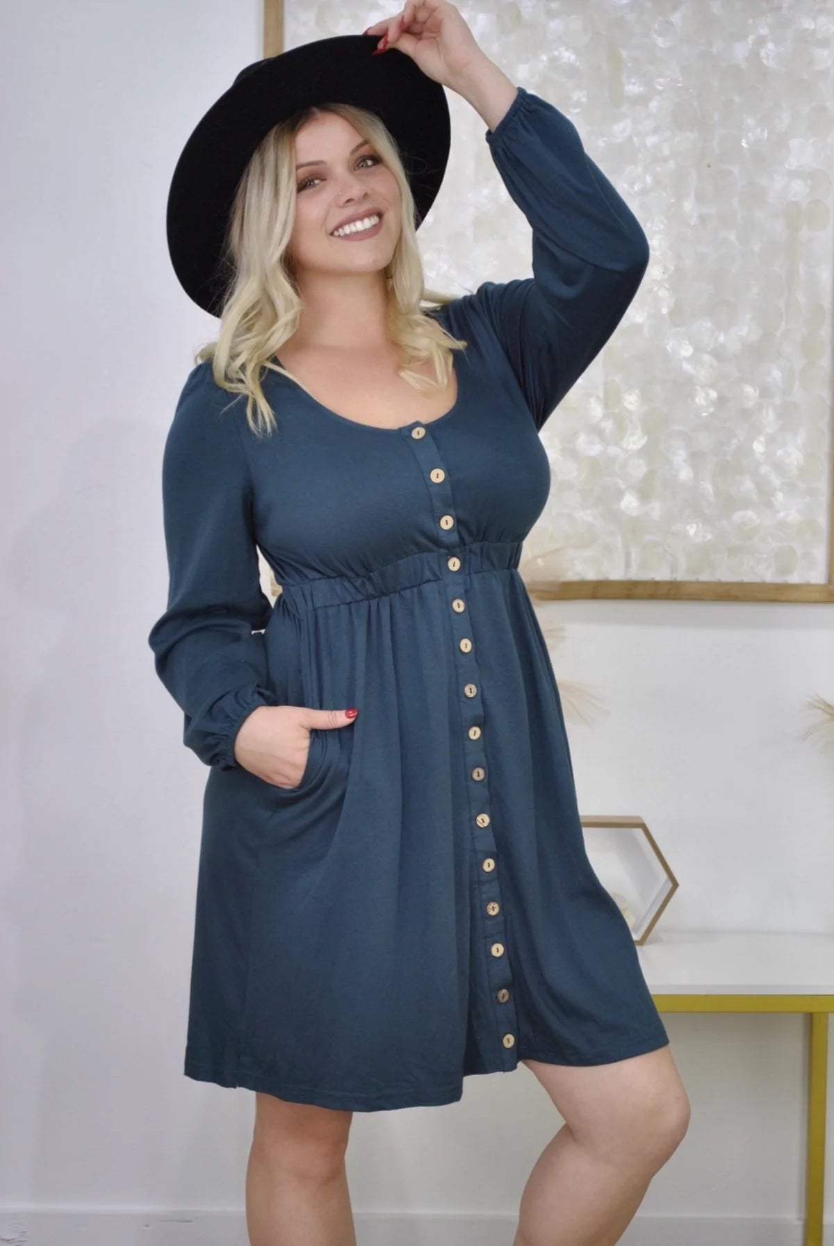 New Colors! Button Up Long Sleeve Dress (Only Ships to US)