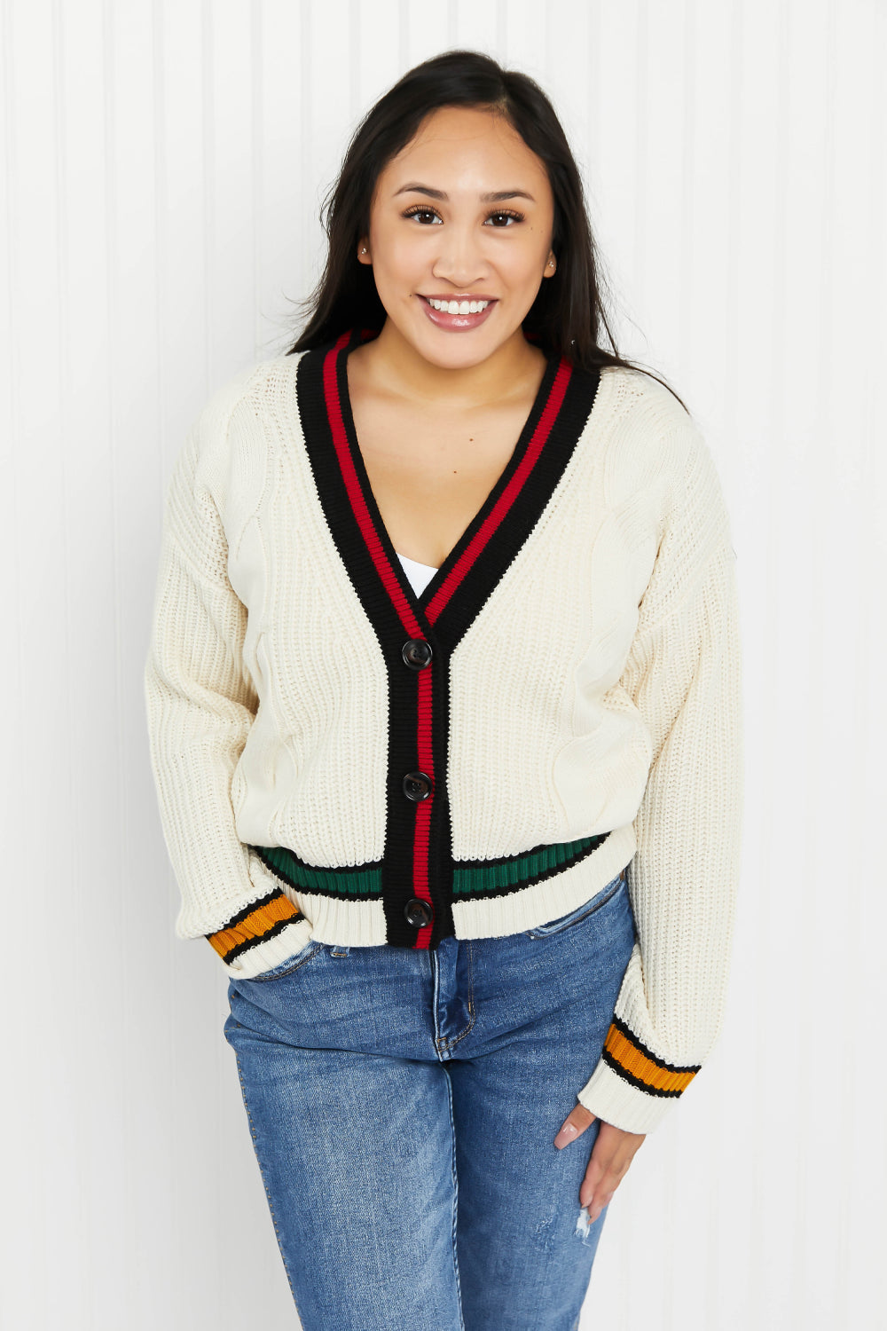 SIZE SMALL Cable Knit Cardigan