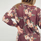 Floral Print Jacquard Knit Sweatshirt With Cut Edge