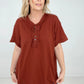 Raw Edge Short Sleeve Top