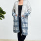 Color Block Plaid Pattern Long Cardigan
