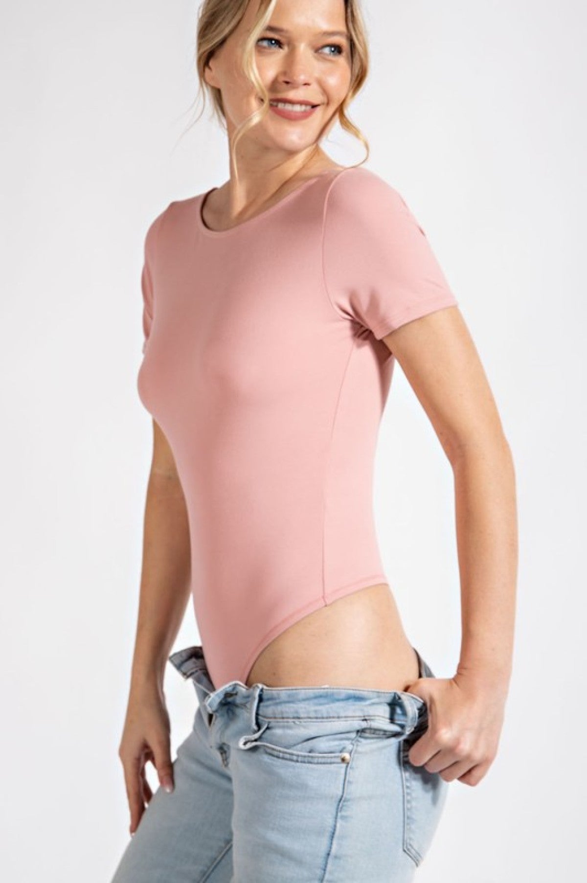 Rae Mode Solid Butter Boat Neckline Bodysuit