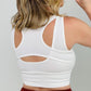 "Alex" White Birch Sleeveless Ribbed Knit Bralette
