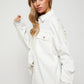 Davi & Dani Multi Knit Lace Patch Work Button Down Jacket