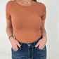 Rae Mode Solid Butter Boat Neckline Bodysuit