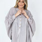 Textured Cotton Linen Oversized Top