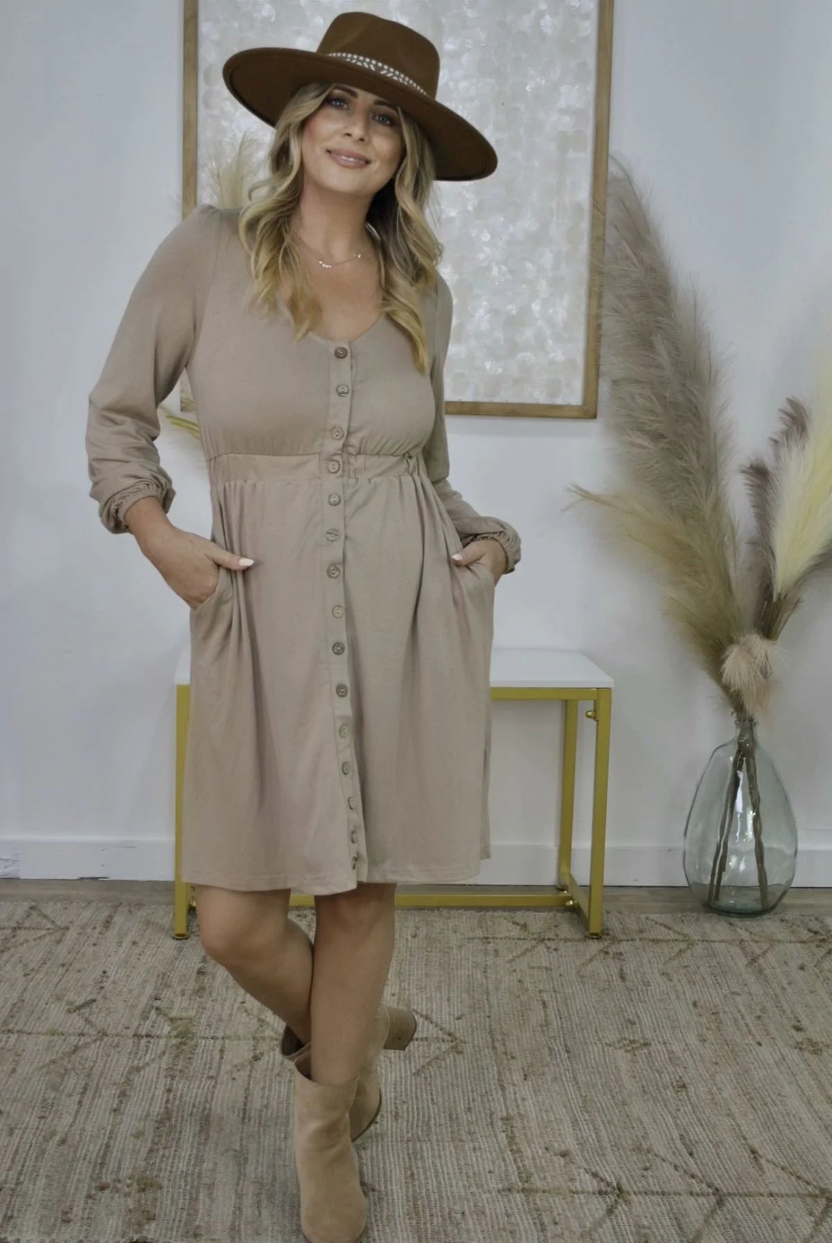 New Colors! Button Up Long Sleeve Dress (Only Ships to US)