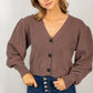 Long Sleeve Bubble Sweater Knit Cardigan