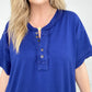 Raw Edge Short Sleeve Top