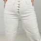 "Sophie" Judy Blue High Waist Wide Leg White Cropped Jeans